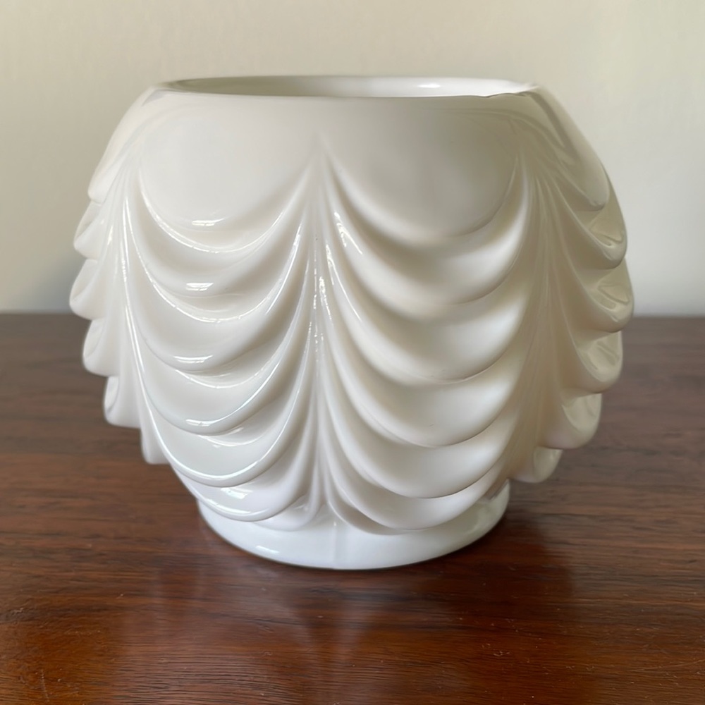 Vintage milk glass vase or planter
